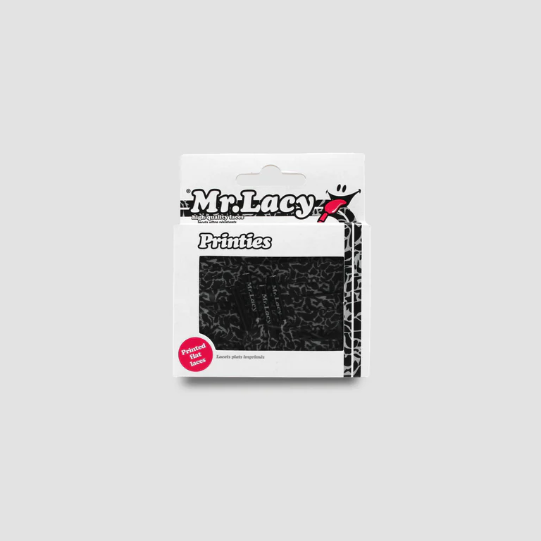 Sireturi Mr. Lacy PRINTIES 130CM Elephant Black/Grey [2]