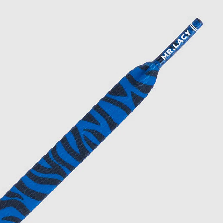 Sireturi Mr. Lacy PRINTIES 130CM Zebra Royal Blue [2]