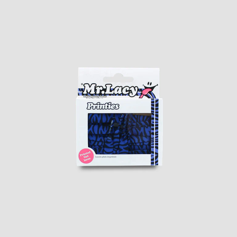 Sireturi Mr. Lacy PRINTIES 130CM Zebra Royal Blue [3]