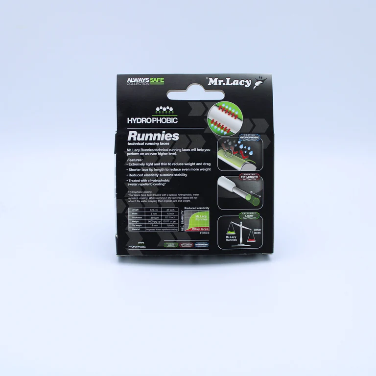 Sireturi Mr. Lacy RUNNIES HYDROPHOBIC 120CM Black [3]