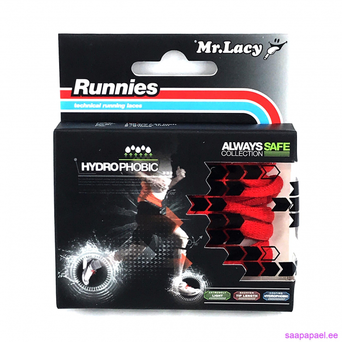 Sireturi Mr. Lacy RUNNIES HYDROPHOBIC 120CM Red [2]