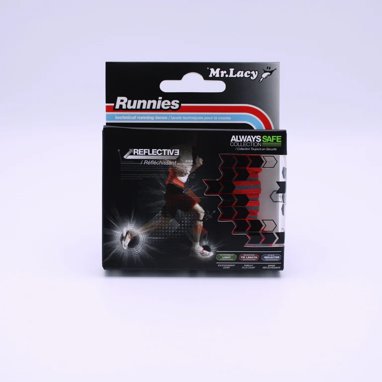 Sireturi Mr. Lacy RUNNIES REFLECTIVE 120CM Red [3]