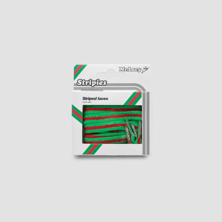 Sireturi Mr. Lacy STRIPIES 130CM Kelly Green/Red [3]