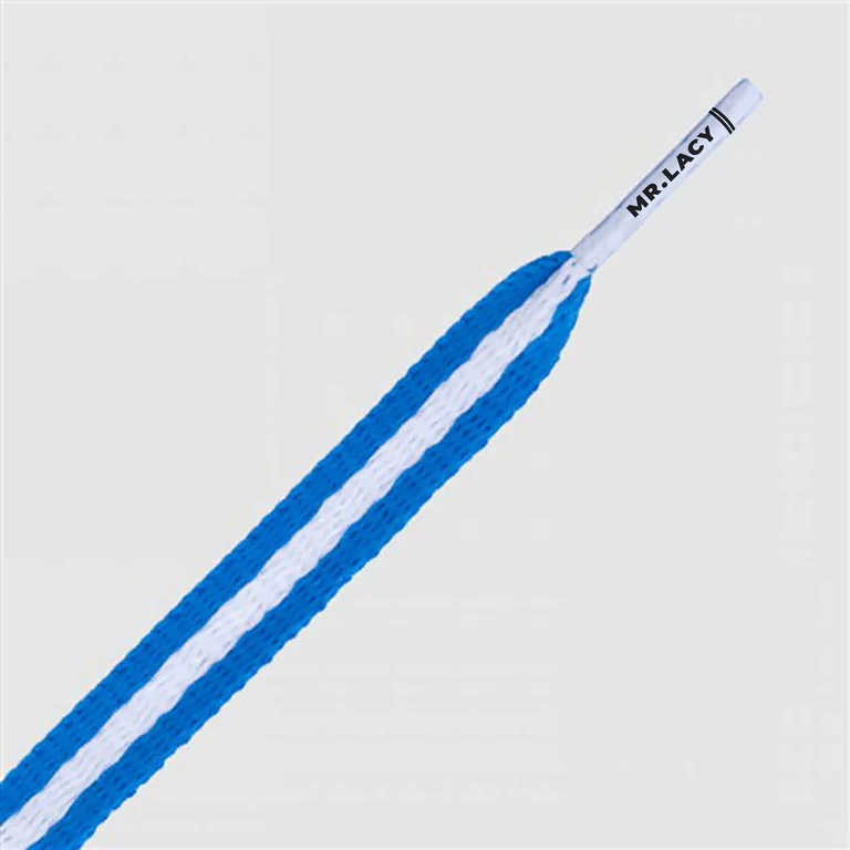 Sireturi Mr. Lacy STRIPIES 130CM Royal Blue/White [2]