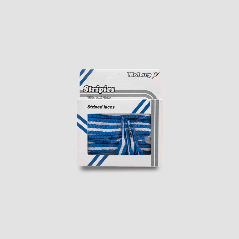 Sireturi Mr. Lacy STRIPIES 130CM Royal Blue/White [3]