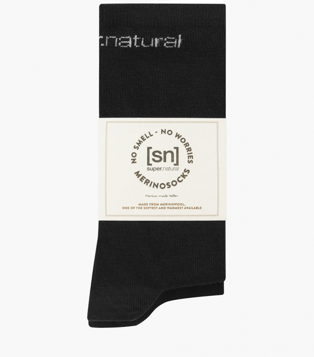 Sosete SN Super.Natural  ALL DAY SOCKS 2-PACK Jet Black/Vapor Grey [1]