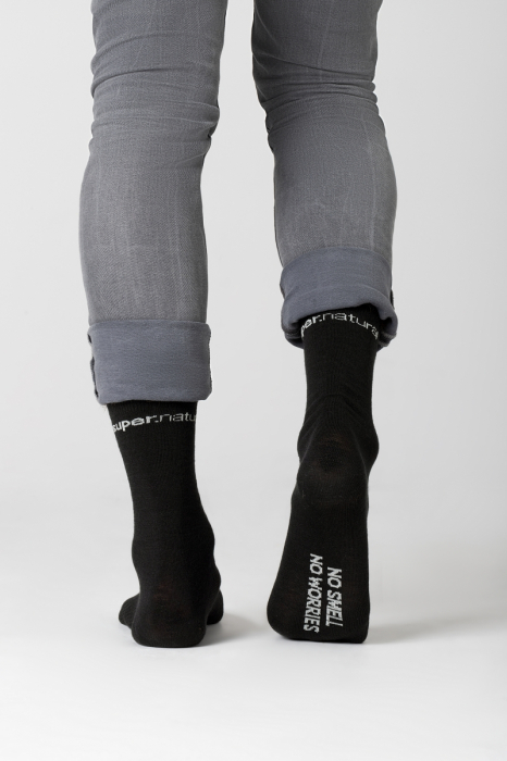 Sosete SN Super.Natural  ALL DAY SOCKS 2-PACK Jet Black/Vapor Grey [2]