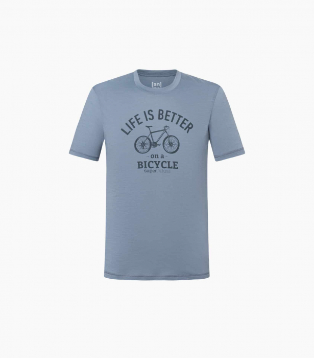 Tricou barbati cu merino SN-SUPERNATURAL - M BETTER BIKE - Flint Stone/Turbulence Blue [3]