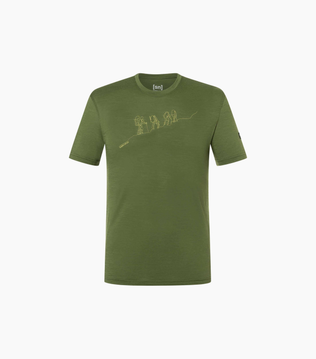 Tricou barbati cu merino SN-SUPERNATURAL M HIKING TEE - Chive/Dried Tobacco [2]
