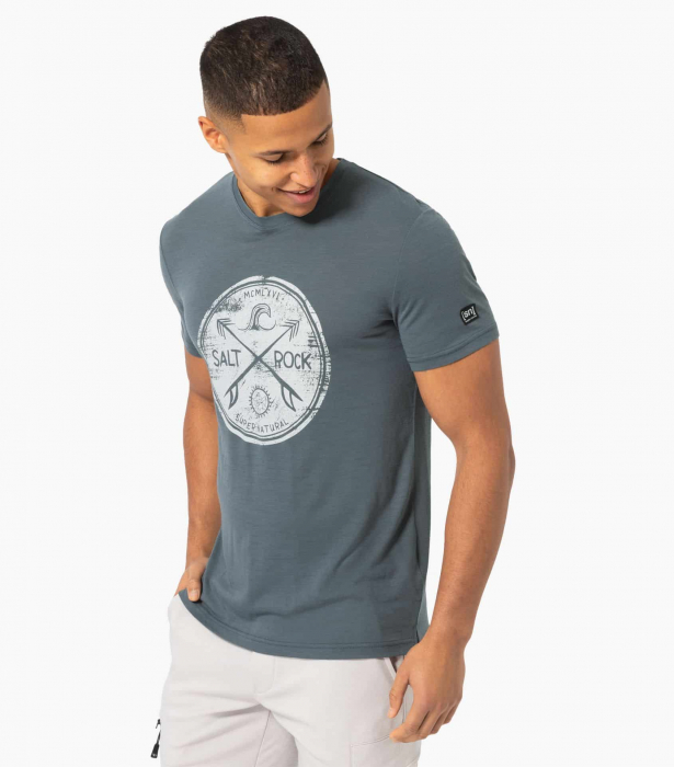 Tricou barbati cu merino SN-SUPERNATURAL - M SALT & ROCK - Turbulence Blue/White Stone [1]