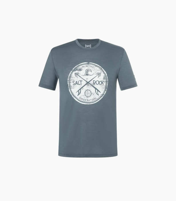 Tricou barbati cu merino SN-SUPERNATURAL - M SALT & ROCK - Turbulence Blue/White Stone [2]
