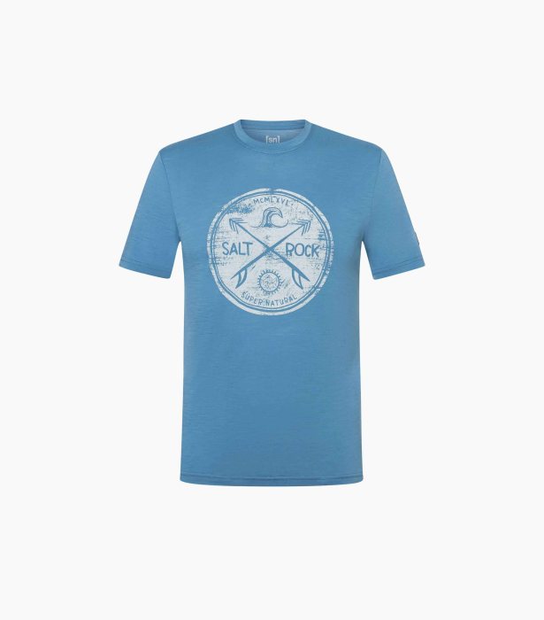Tricou barbati cu merino SN-SUPERNATURAL M SALT & ROCK TEE - Blue Heaven/White Stone [2]