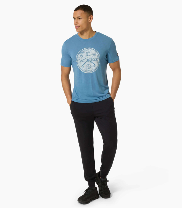 Tricou barbati cu merino SN-SUPERNATURAL M SALT & ROCK TEE - Blue Heaven/White Stone [4]