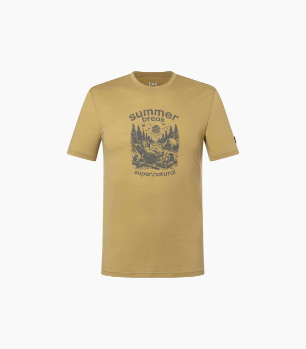 Tricou barbati cu merino SN-SUPERNATURAL M SUMMER BREAK TEE - Sahara/Cashmere Grey Melange [2]