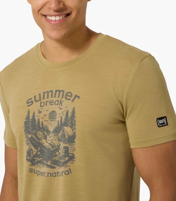 Tricou barbati cu merino SN-SUPERNATURAL M SUMMER BREAK TEE - Sahara/Cashmere Grey Melange [4]