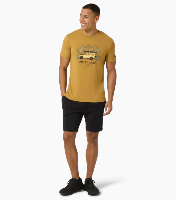 Tricou barbati cu merino SN-SUPERNATURAL M TROPICAR TEE - Dried Tobacco/Various [4]