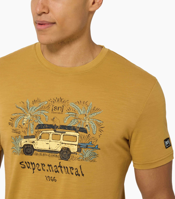 Tricou barbati cu merino SN-SUPERNATURAL M TROPICAR TEE - Dried Tobacco/Various [3]