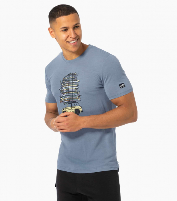 Tricou barbati cu merino SN-SUPERNATURAL - M SURF TRIP - Flint Stone/Various [1]
