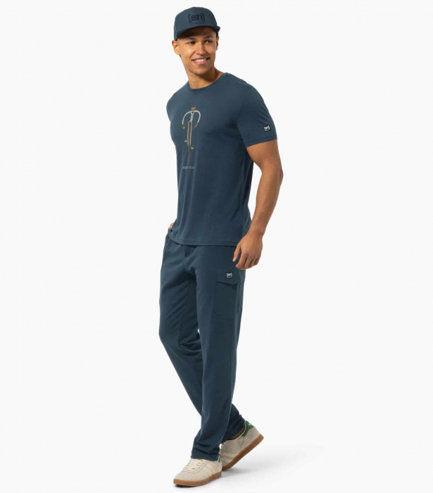 Tricou barbati cu merino SN-SUPERNATURAL - M VINTAGE BIKE - Blueberry/Vintage Khaki Melange/Kangaroo [5]