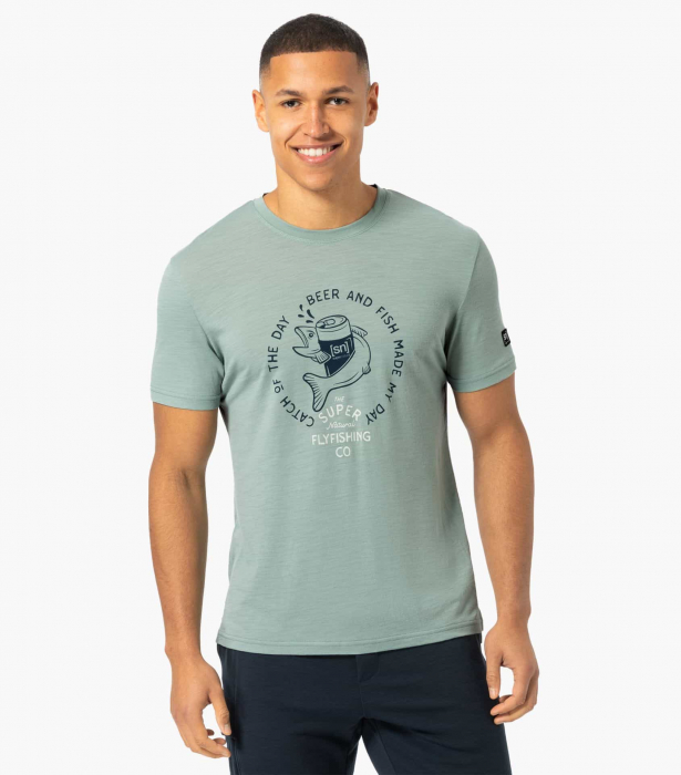 Tricou barbati cu merino SN-SUPERNATURAL - M JUHOS FINEST - Chinois Green/Blueberry/White Stone [1]