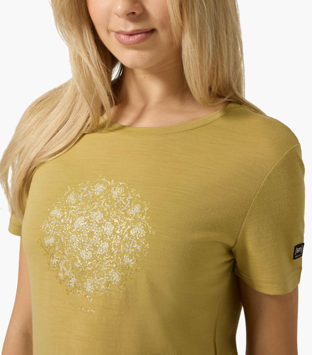Tricou dama cu merino SN-SUPERNATURAL - W ORNAMENT TEE - Sahara/Tobacco Glitter/White Stone [4]