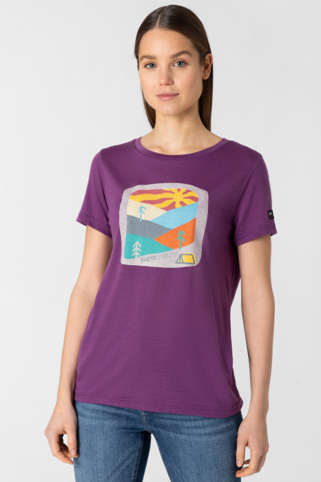 Tricou dama cu merino SN-SUPERNATURAL - W MOUNTAIN ART - Purple Passion/Various [3]