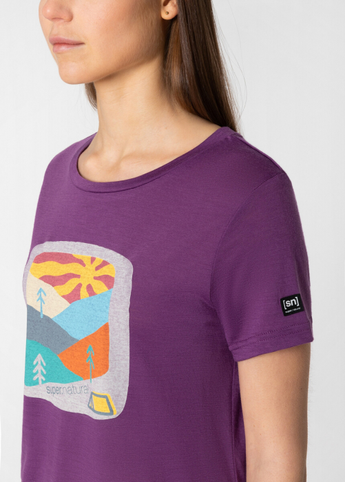 Tricou dama cu merino SN-SUPERNATURAL - W MOUNTAIN ART - Purple Passion/Various [4]