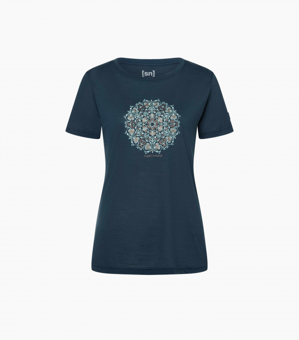 Tricou dama merino SN-SUPERNATURAL - W ORNAMENT - Blueberry/Light Jade [2]