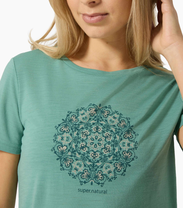 Tricou dama cu merino SN-SUPERNATURAL - W ORNAMENT TEE - Sahara/Tobacco Glitter/White Stone [4]