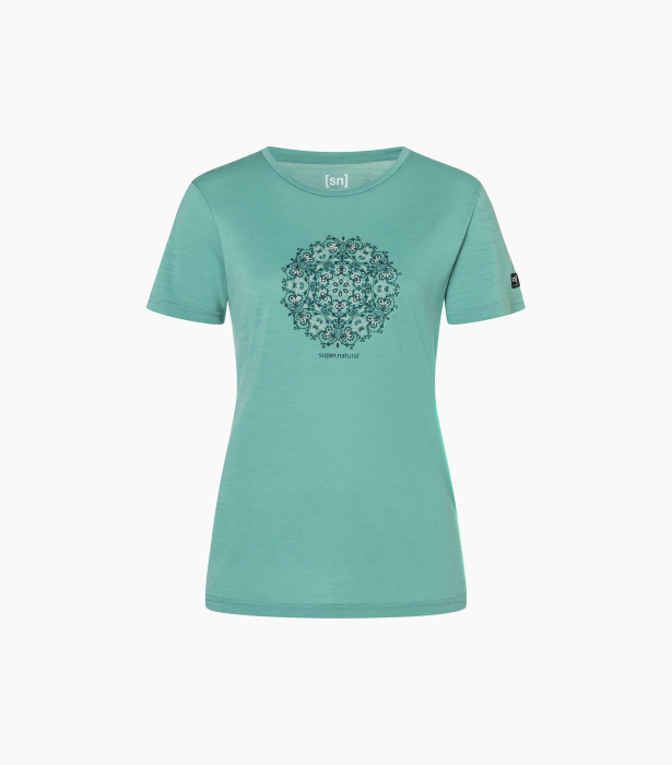 Tricou dama cu merino SN-SUPERNATURAL - W ORNAMENT TEE - Sahara/Tobacco Glitter/White Stone [2]