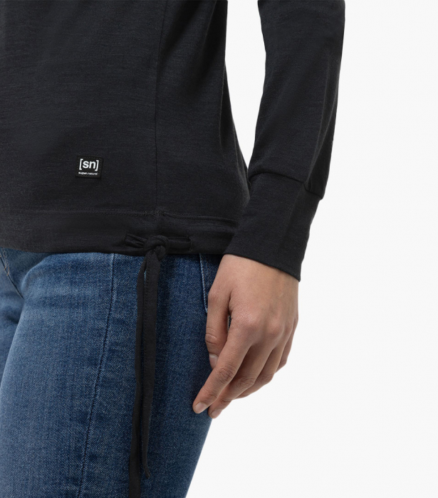 Hanorac dama cu merino SN-SUPERNATURAL - W FUNNEL HOODIE Jet Black [4]