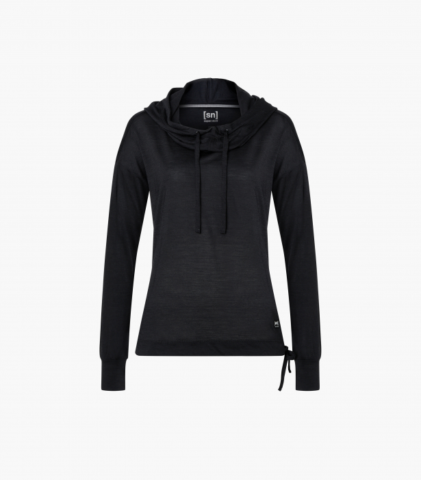 Hanorac dama cu merino SN-SUPERNATURAL - W FUNNEL HOODIE Jet Black [2]