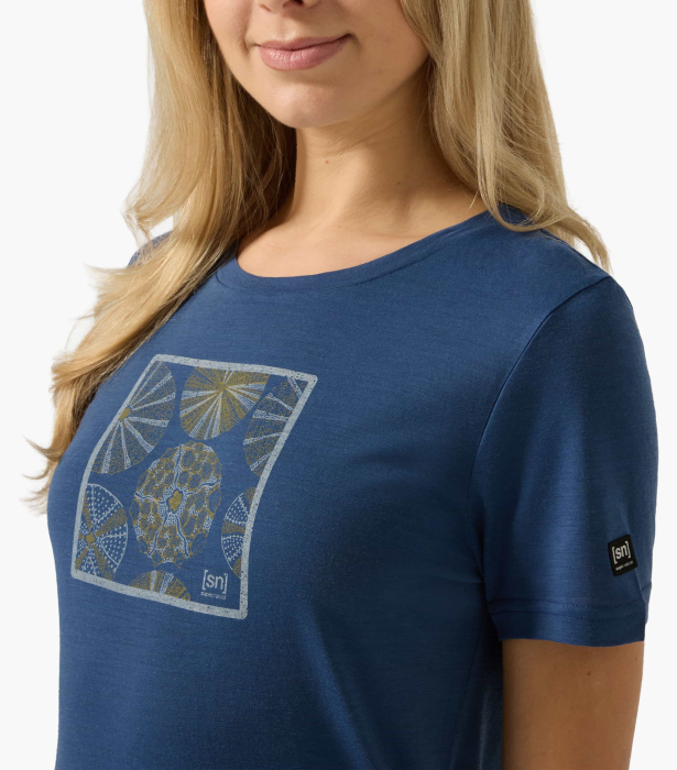 Tricou dama cu merino SN-SUPERNATURAL - W SEA URCHIN TEE - Ocean Blue/Various [4]
