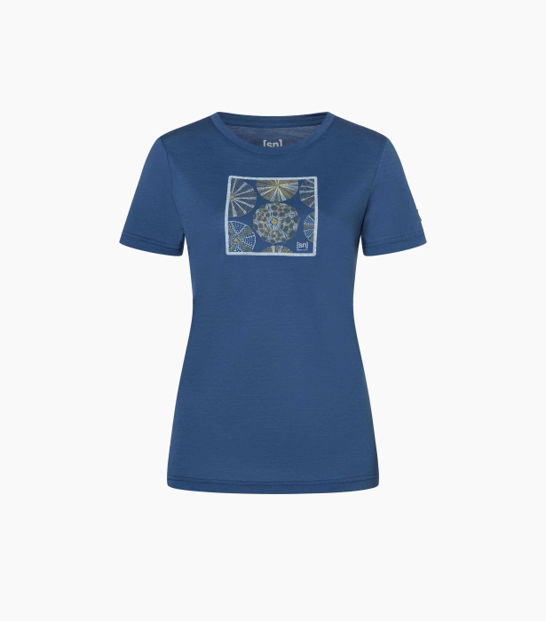 Tricou dama cu merino SN-SUPERNATURAL - W SEA URCHIN TEE - Ocean Blue/Various [2]