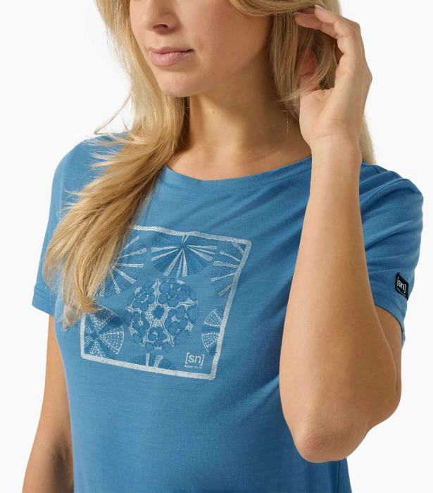 Tricou dama cu merino SN-SUPERNATURAL - W SEA URCHIN TEE - Blue Heaven/Blue Heaven/White Stone [3]
