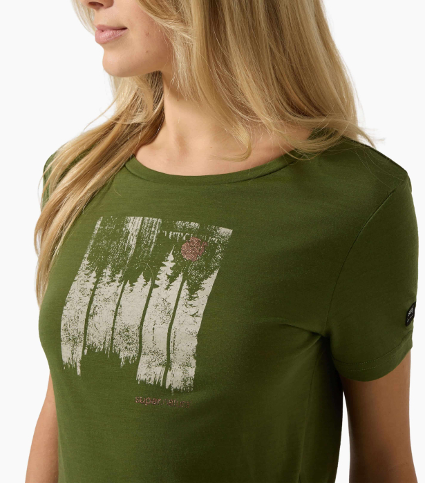 Tricou dama cu merino SN-SUPERNATURAL - W WONDER WALD TEE - Blueberry/Various [2]