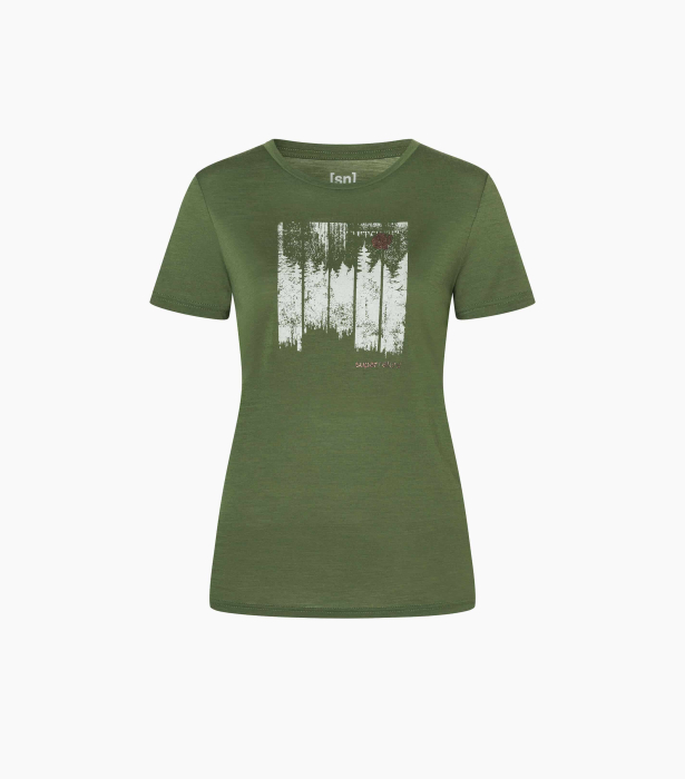 Tricou dama cu merino SN-SUPERNATURAL - W WONDER WALD TEE - Blueberry/Various [4]