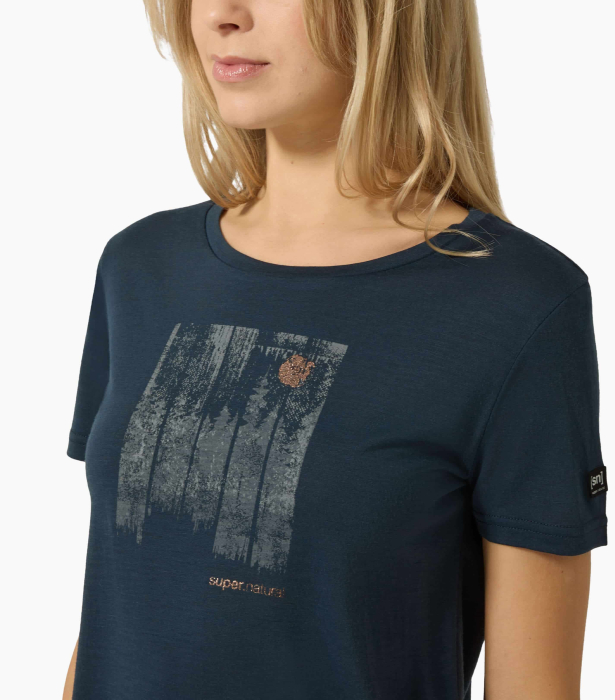 Tricou dama cu merino SN-SUPERNATURAL - W WONDER WALD TEE - Blueberry/Various [4]