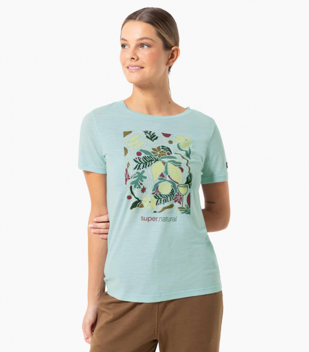 Tricou dama merino SN-SUPERNATURAL - W FLOWER MARKET - Blueberry/Various [5]