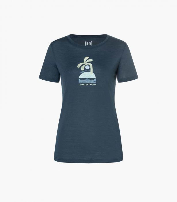 Tricou dama merino SN-SUPERNATURAL - W SEA LA VIE - Blueberry/Various [4]