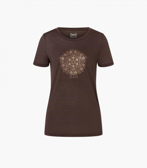 Tricou dama merino SN-SUPERNATURAL - W ORNAMENT - Chocolate Bean/Kangaroo/Copper [3]