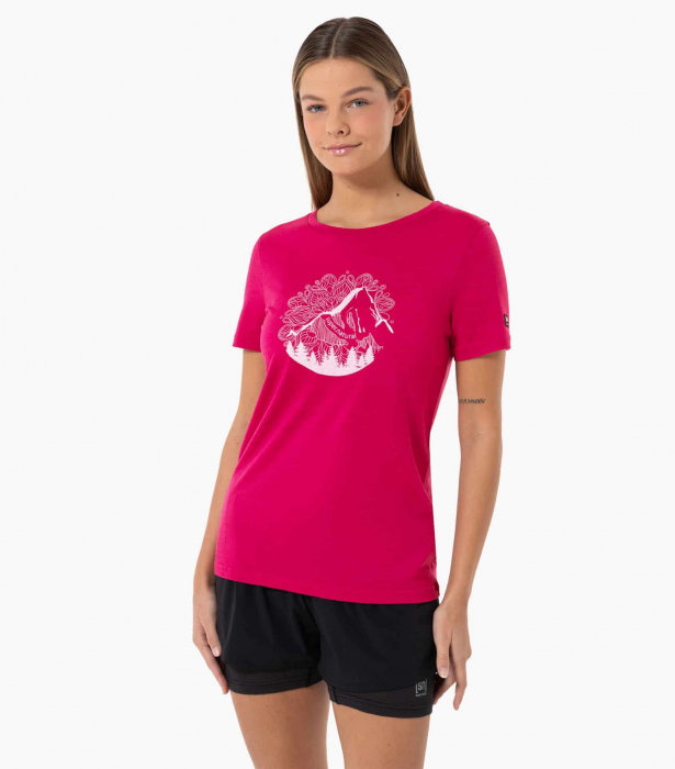 Tricou dama merino SN-SUPERNATURAL - W MOUNTAIN MANDALA TREE - Sangria/Orchid Ice [2]