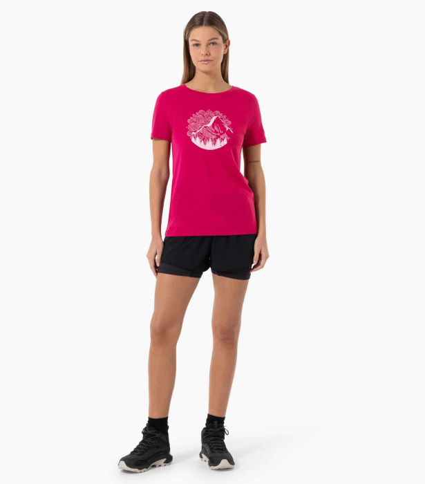 Tricou dama merino SN-SUPERNATURAL - W MOUNTAIN MANDALA TREE - Sangria/Orchid Ice [3]