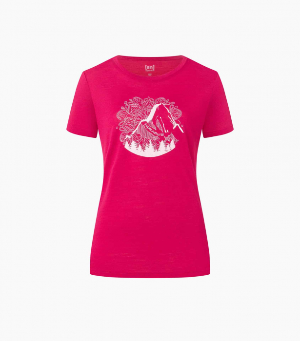 Tricou dama merino SN-SUPERNATURAL - W MOUNTAIN MANDALA TREE - Sangria/Orchid Ice [5]