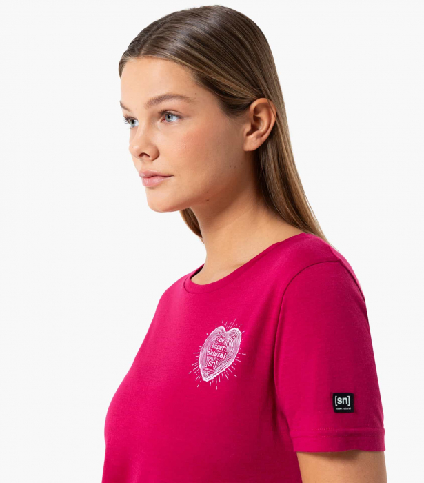 Tricou dama merino SN-SUPERNATURAL - W LITTLE HEARTWOOD - Sangria/Orchid Ice [1]