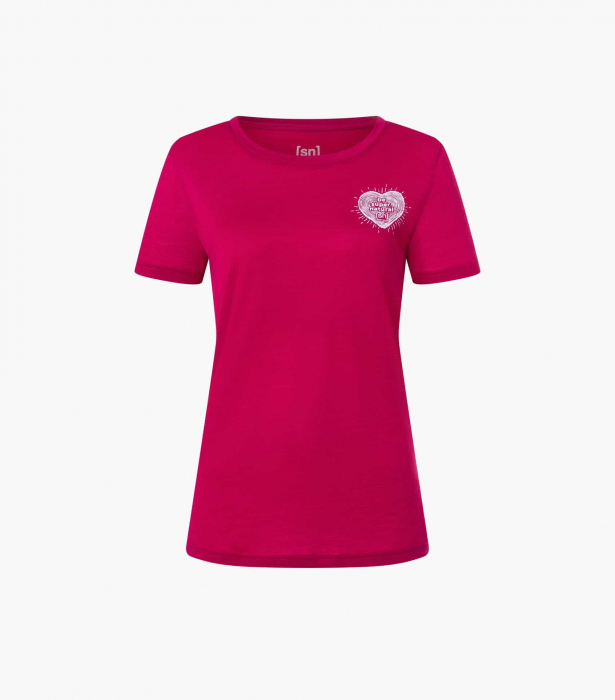 Tricou dama merino SN-SUPERNATURAL - W LITTLE HEARTWOOD - Sangria/Orchid Ice [4]