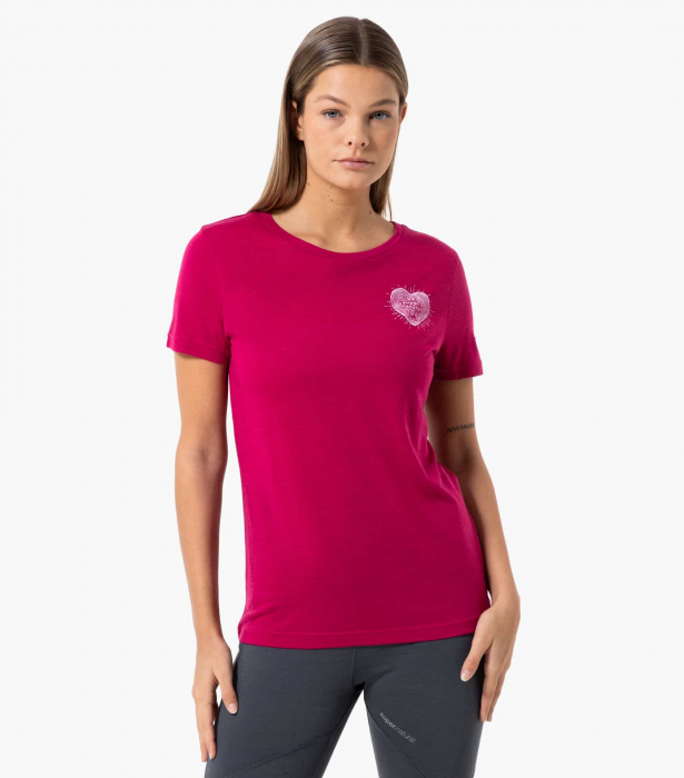 Tricou dama merino SN-SUPERNATURAL - W LITTLE HEARTWOOD - Sangria/Orchid Ice [2]