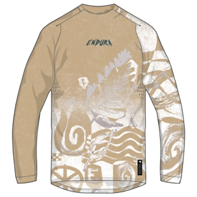 Tricouri ciclism - Bluza pentru barbati ENDURA SINGLETRACK L/S PRINT - SAND