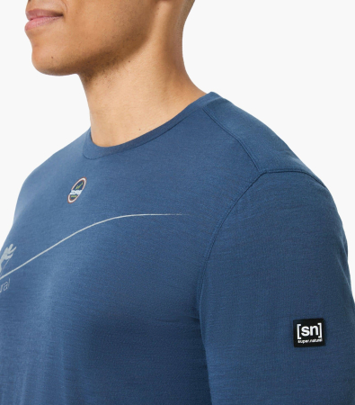 Bluza barbati SN Super.NaturalM HZSG HAUTE ROUTE Ocean Blue/Various [5]