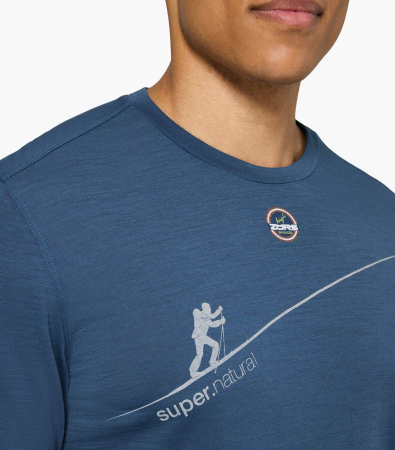 Bluza barbati SN Super.NaturalM HZSG HAUTE ROUTE Ocean Blue/Various [6]